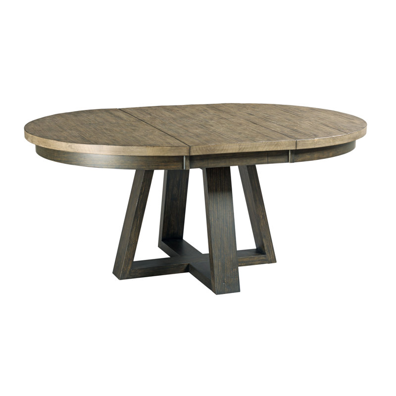Caliya Pine Round Solid Wood Top with Solid Wood Base Dining Table