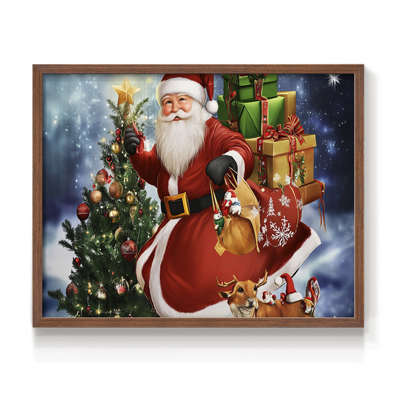 Chirstmas Art-XIX - Reproduction encadrée - Restickable, H 8 po x l 10 po, Noyer