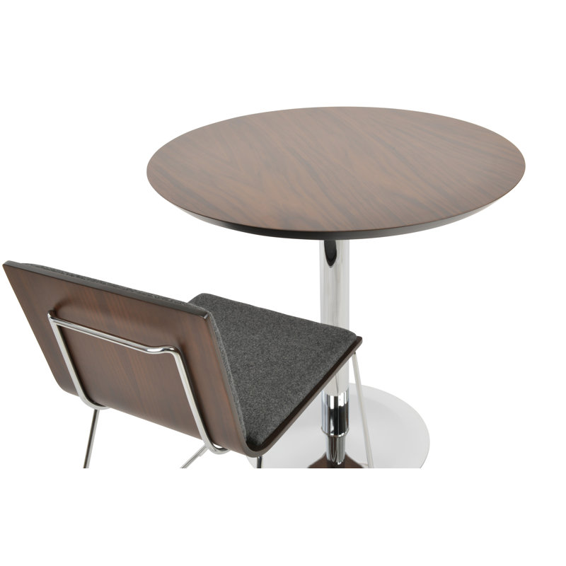 Lady Pedestal Dining Table, 36" W x 36" L, Walnut