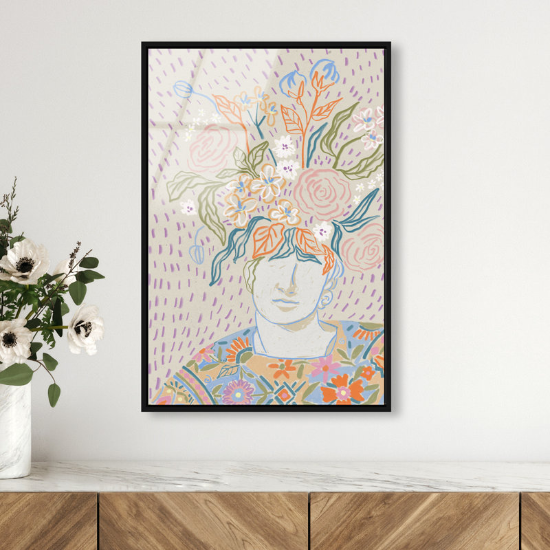 Flourishing Print by Oliver Gal, 31"H x 21"W, Black Floater Frame