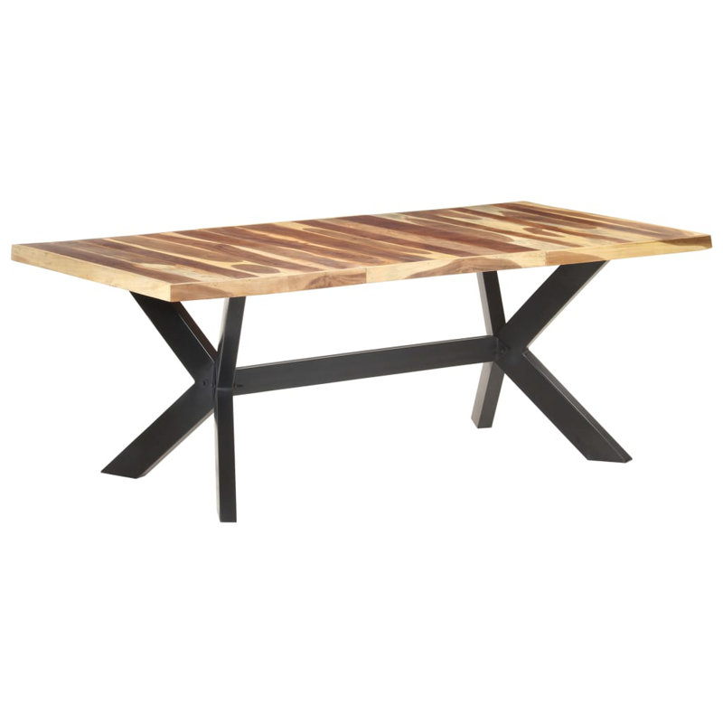 Heaven Solid Wood Top Metal Base Dining Table