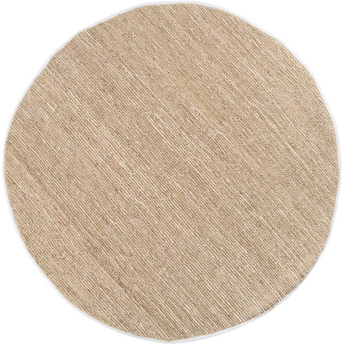 Tapis ivoire tissé à la main Khaja, Rond 8 pi