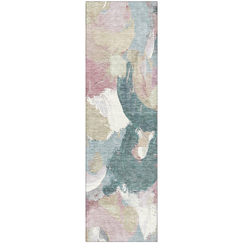 Premium Machine Washable Mouton Abstract Rug, Runner 2'3" x 7'6"