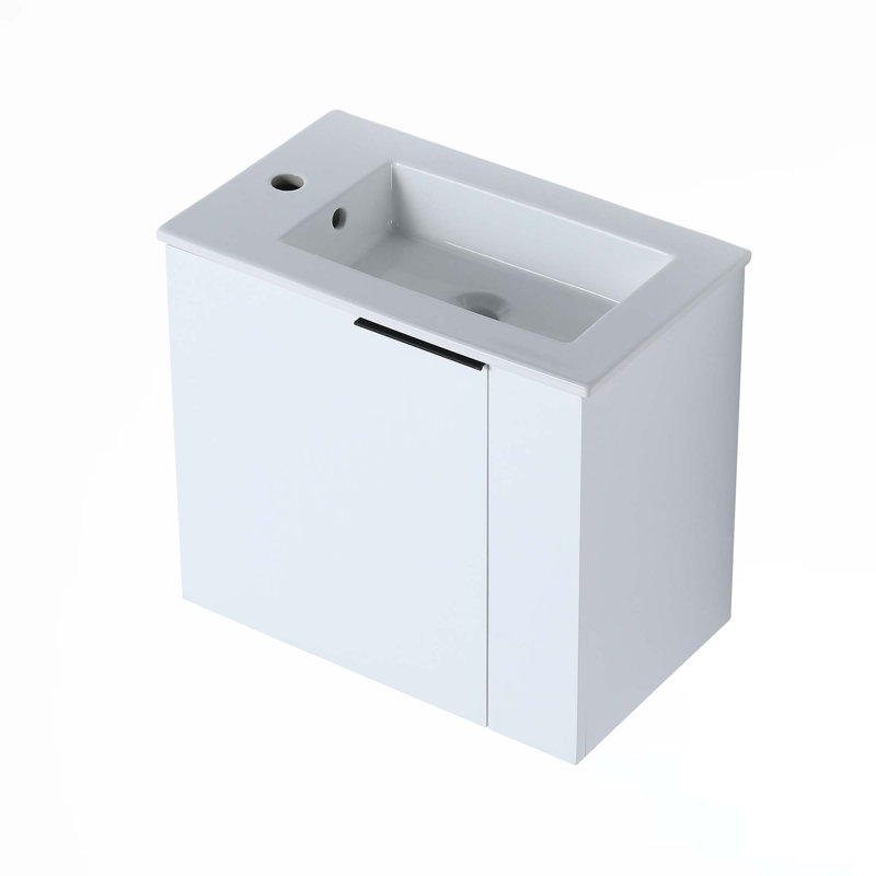 Meuble-lavabo flottant 22 po avec lavabo, Blanc