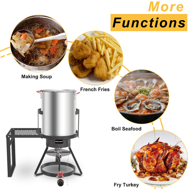 Propane 30QT Turkey Fryer with Side Shelf