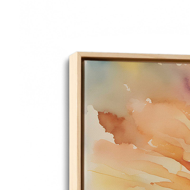 Fleurs et lueur du lever du soleil , American Maple Floater Framed, H 20,75 po x l 30,75 po x P 1,75 po, 1