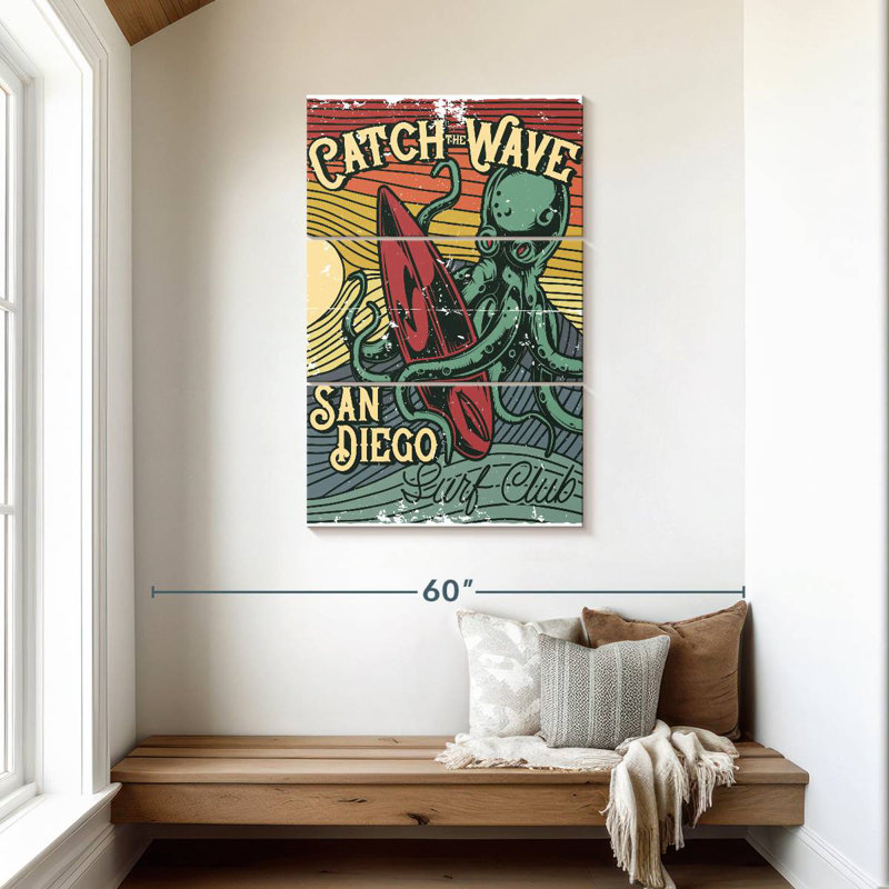 Brampt Surfing Octopus, 45" H x 28" W