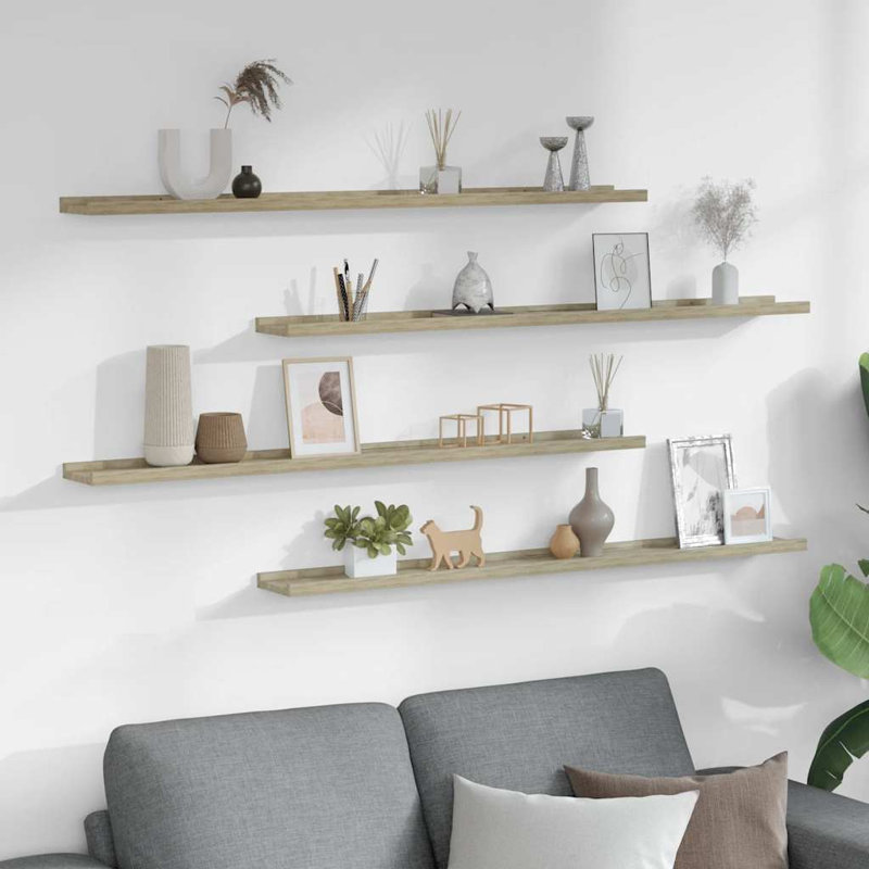 Floating Shelf, 1.2'' H x 39.4'' W x 1.2'' D, Oak