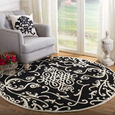 Tapis noir en laine touffeté à la main Westmanland