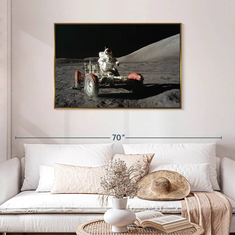 Apollo 17 Lunar Landing, Floating Frame Gold, 43" X 29"