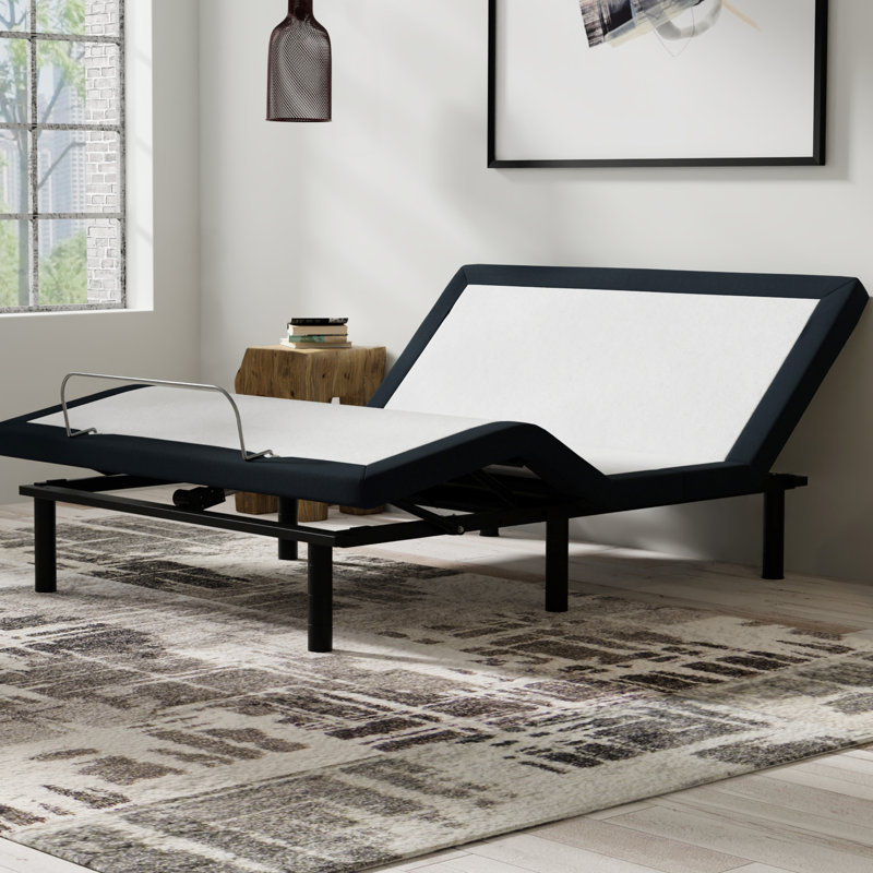 Lit double ajustable réglable avec massage et ports, éclairage de nuit à DEL - base double zéro, chargeurs,