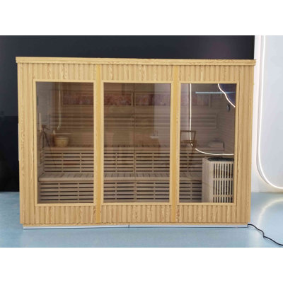 PLAUIN Your Personal Wellness Pod 12 - Person Outdoor Bluetooth Compatible FAR Infrared Sauna in Hemlock