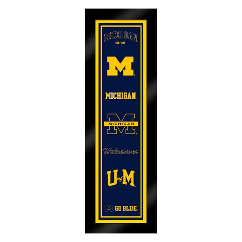 Panneau sur toile encadré avec logo de l'Université du Michigan