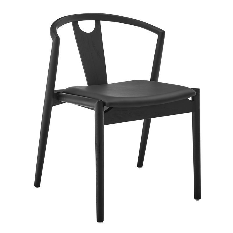 Chaise en cuir Ambra, Similicuir noir, 1