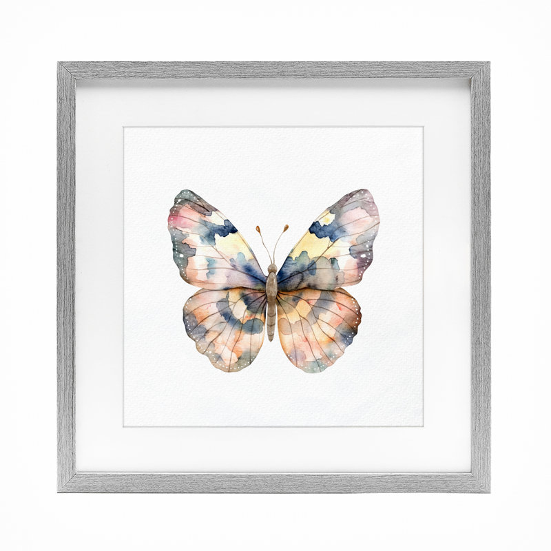 «Traditional Traditional Watercolor Butterfly», reproduction d'art sous verre encadrée par Kim Allen, H 13 po x l 13 po