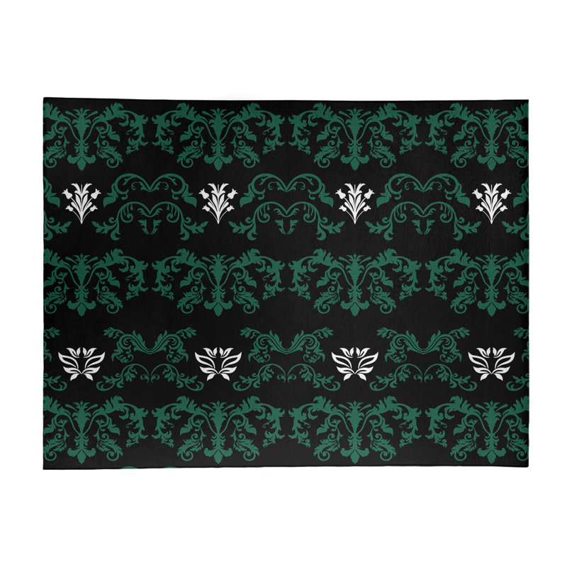 Damask Indoor Rug, Rectangle 9' x 12'