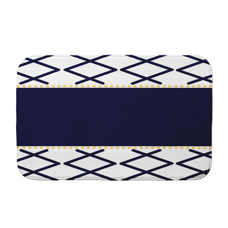 Madeline Non-Slip Bath Mat, 24" W x 17" L, Navy
