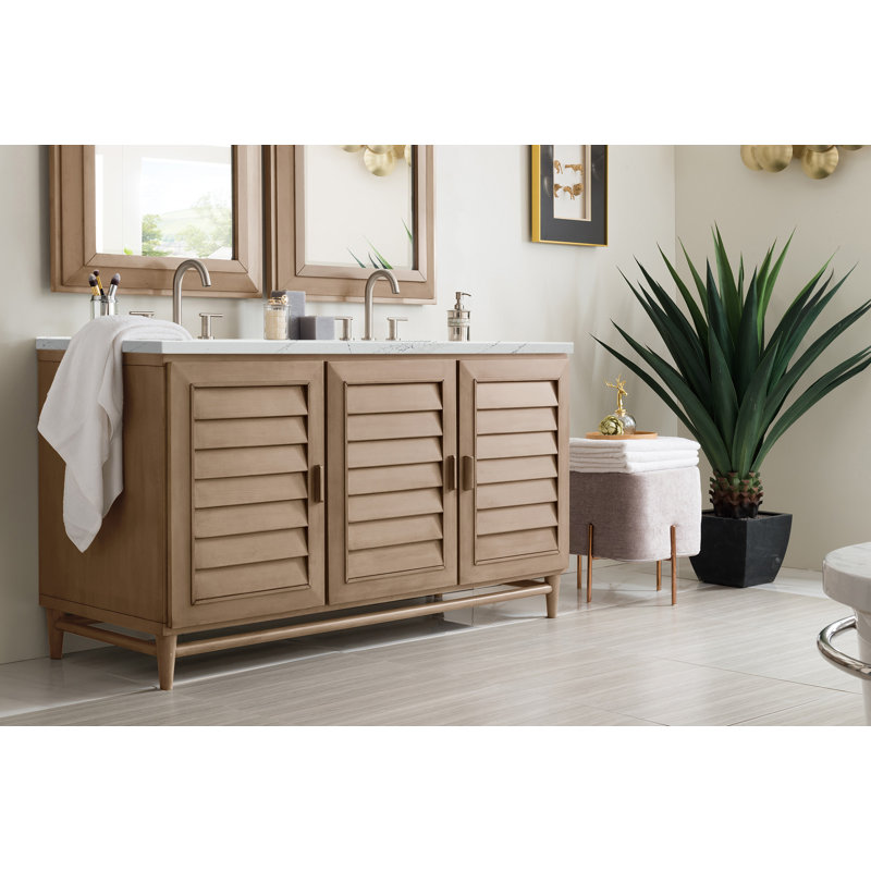 Portland 60'' W Double Vanity, Ethereal Noctis, 8" Widespread