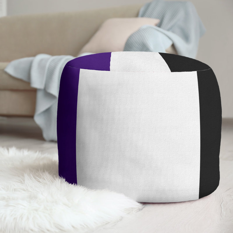 repose-pieds rond 20,5", Mauve / blanc / noir