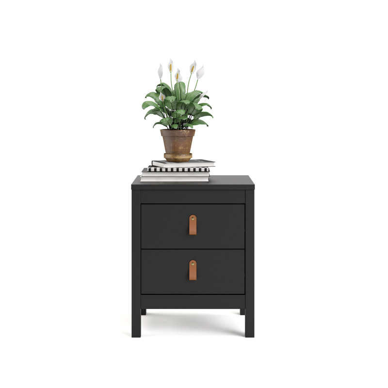 Besiana 43.6 cm W Bedside Table, Black