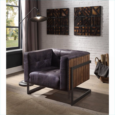 Fauteuil d'appoint brun clair capitonné