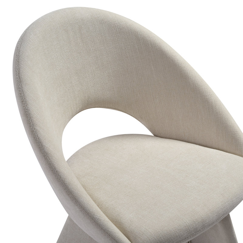 Angelina Modern Curved Back Upholstered Dining Chair - Set Of 2, Beige