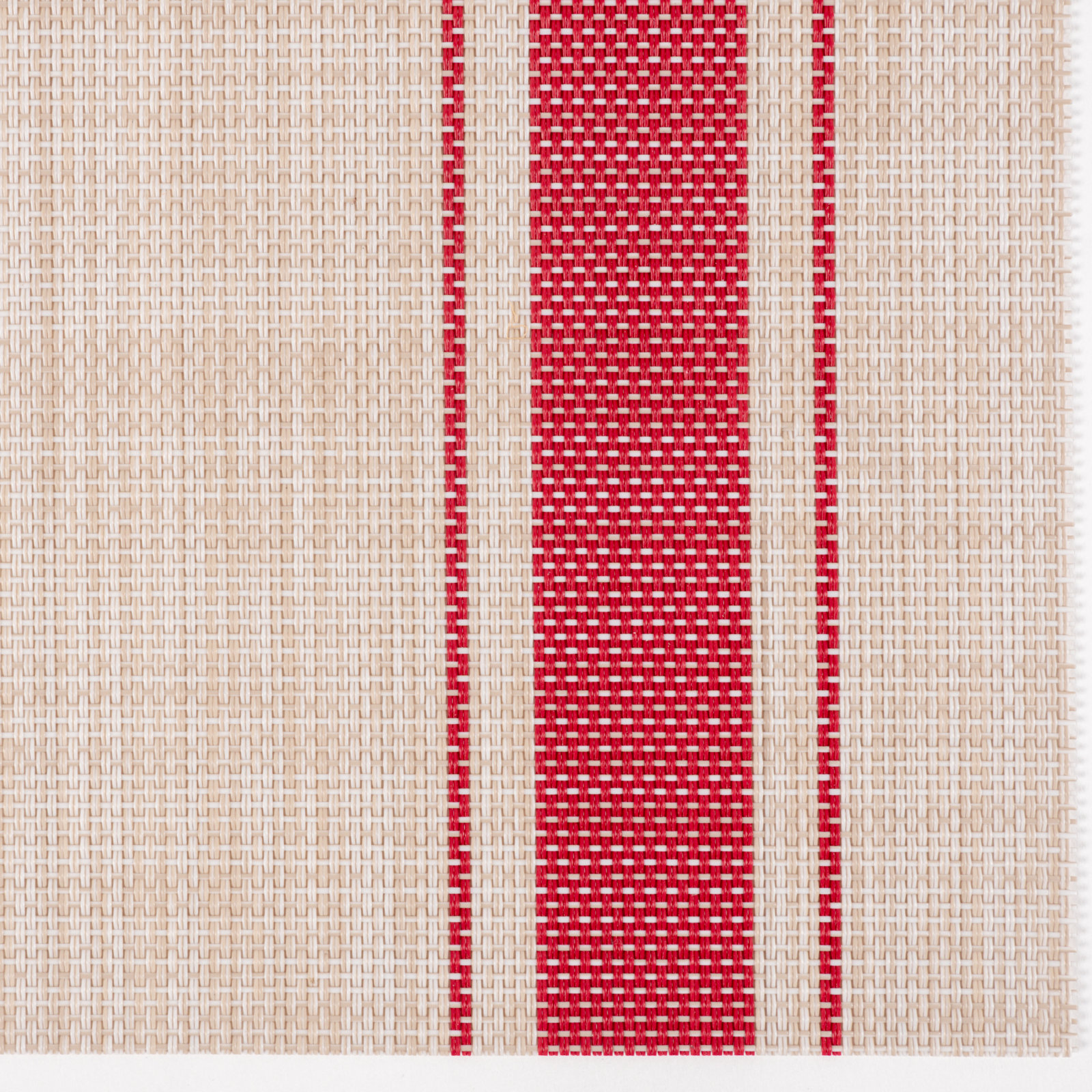 Rialta Stripe 17" Placemat, Beige/Red