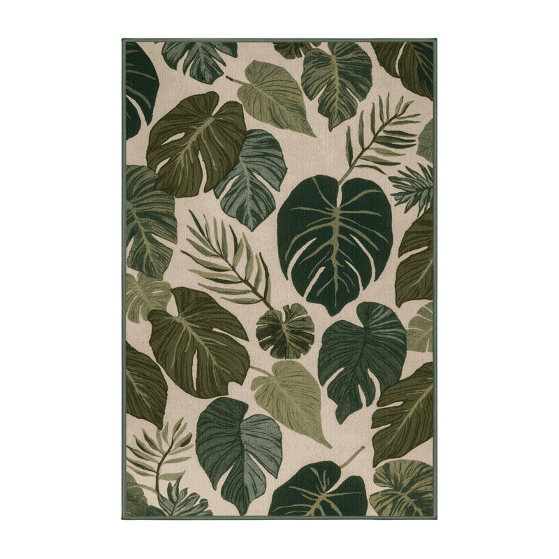 Tapis vert botanique lavable à la machine, Tapis de couloir 2 pi x 5 pi