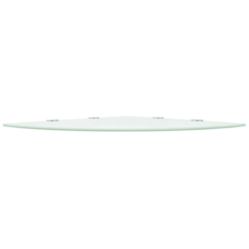 Mysha 2 Piece Glass Corner Shelf, White, 0.8cm H x 45cm W x 45cm D