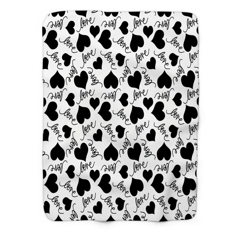Couverture sherpa noire 1 pièce, Grand lit