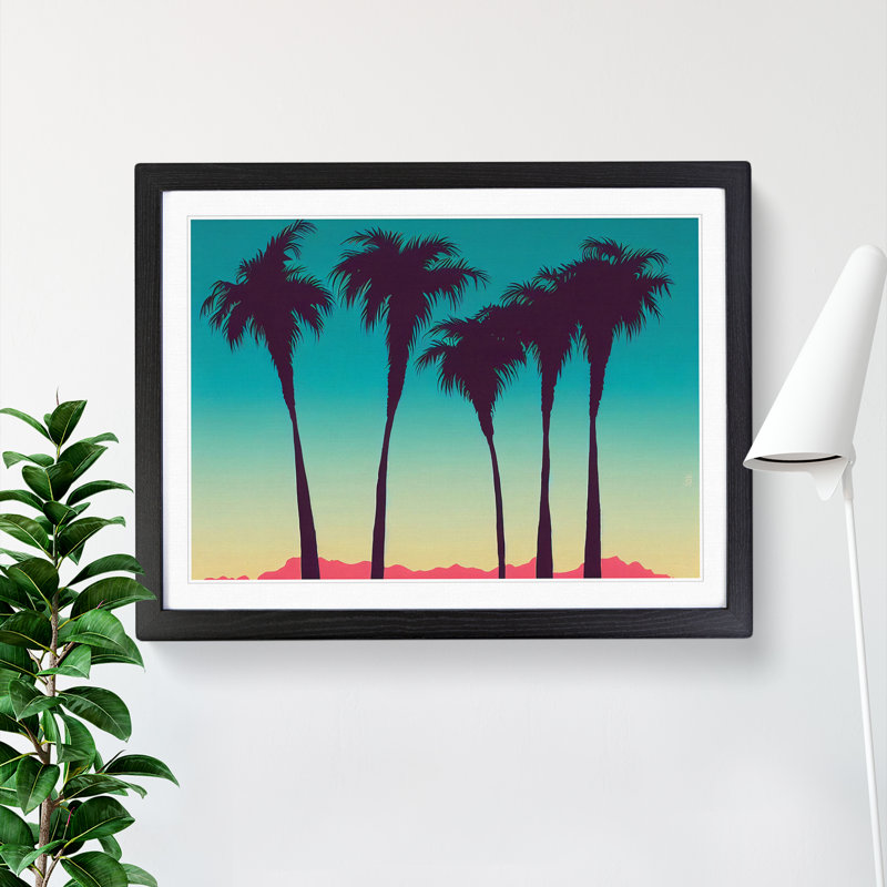 Ethereal Palm Trees - Framed Print, Black, 34cm H x 46cm W x 2cm D