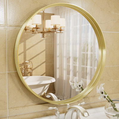 Aevar Tempered Glass and Aluminum Alloy Framed French Cleat Mounted Wall Mirror with 5-Year Warranty
