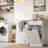 Tilt-Out 10 Gallon Trash Can Cabinet & Laundry Hamper with Drawer,Wave Texture Wood Front