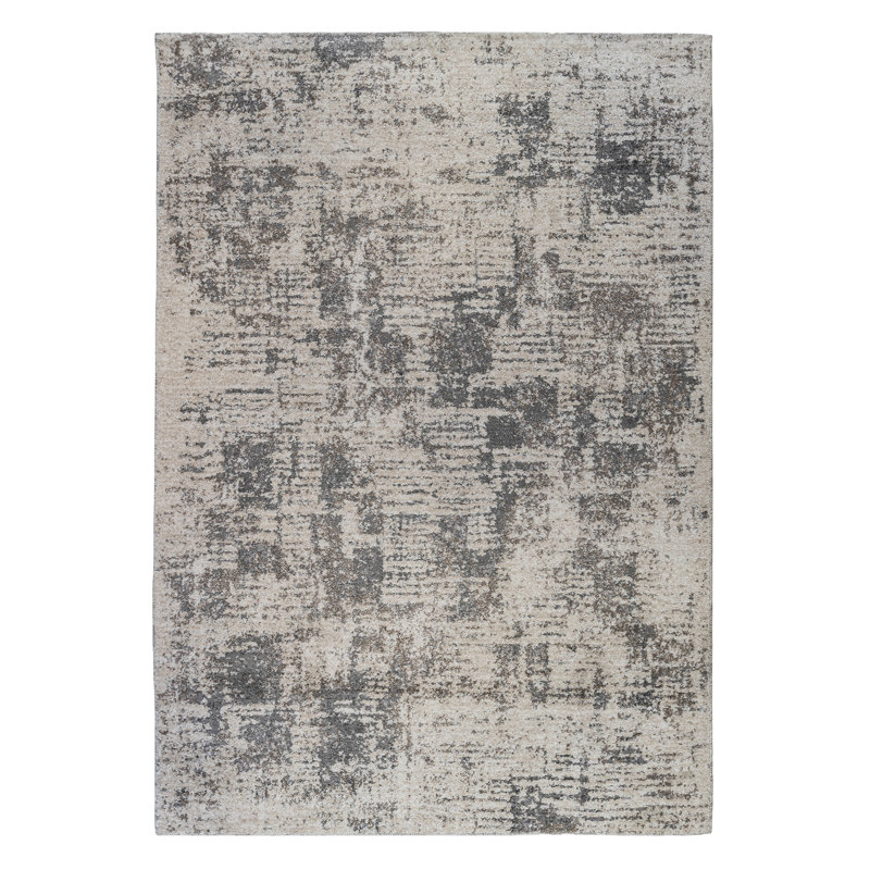 Alynnai Transitional Abstract Durable Performance Gray Area Rug, Rectangle 9' x 13'