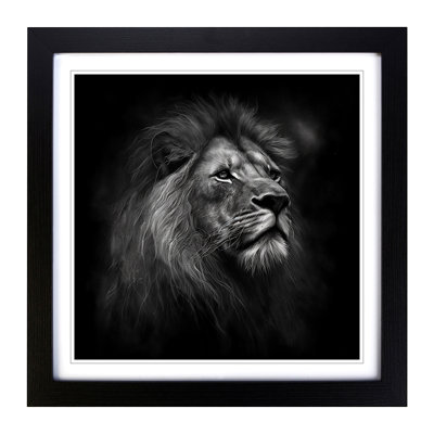 Lion Drawing - Framed Print