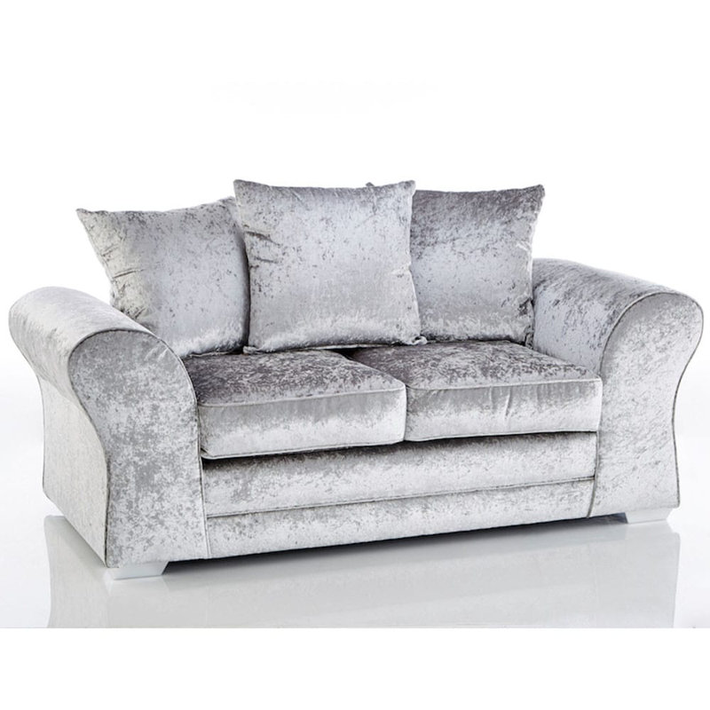 Padilla Velvet Sofa, Silver