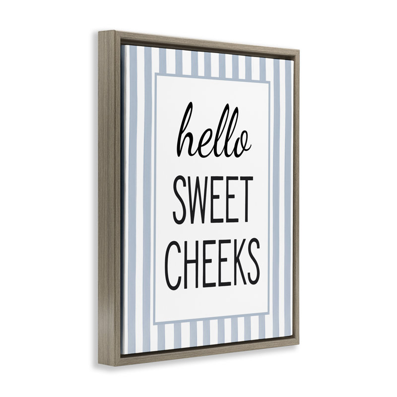 Cadre flottant Hello Sweet Cheek on Stripes, Cadre flottant orme Montalcino, H 21 po x l 17 po