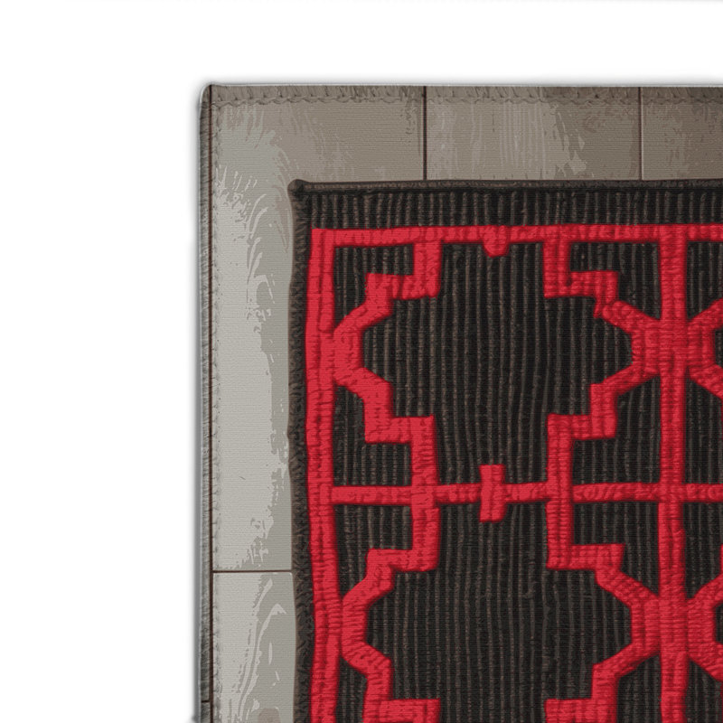 Trellis Brown Indoor and Outdoor Area Rug, Rectangle 4' x 6'