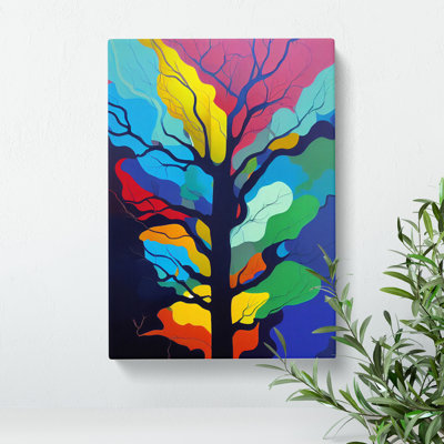 Colourful Abstract Tree No.1 - Wrapped Canvas