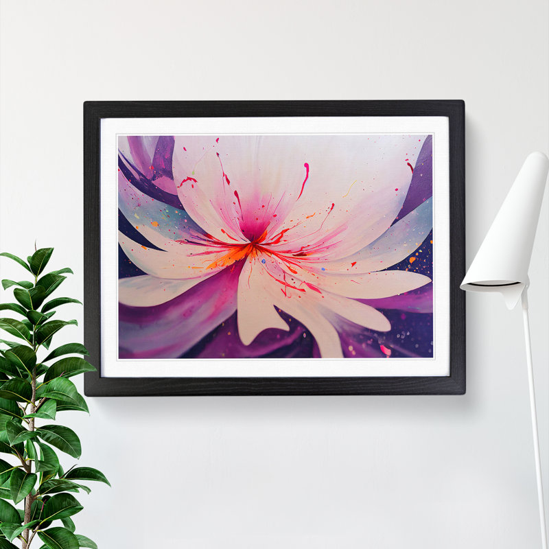 Carnation Flower Splash Vol.3 Abstract - Single Picture Frame Print, Black Framed, 46cm H x 64cm W x 2cm D