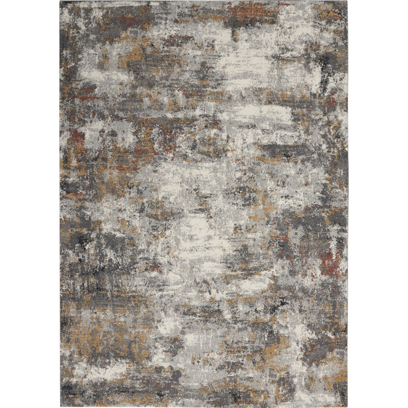 Tapis contemporain gris contemporain, Rectangle 5 pi 3 po x 7 pi 3 po