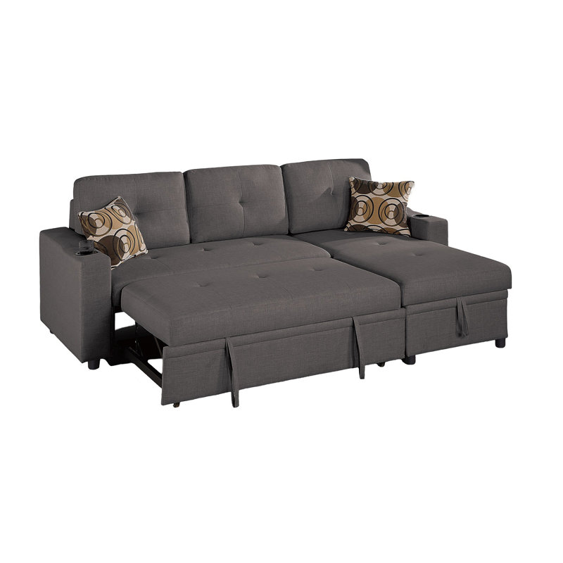 Canapé modulaire convertible en frêne noir Dorris