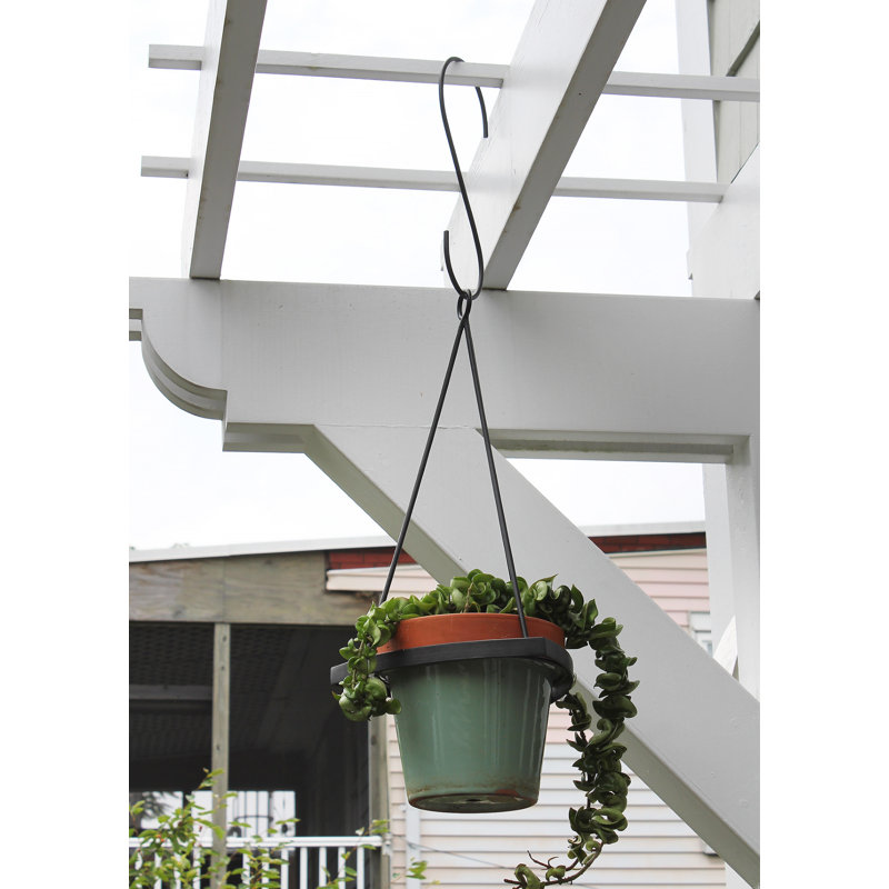 Metal Hook Plant Stand, 12" H x 5" W x 0.25" D