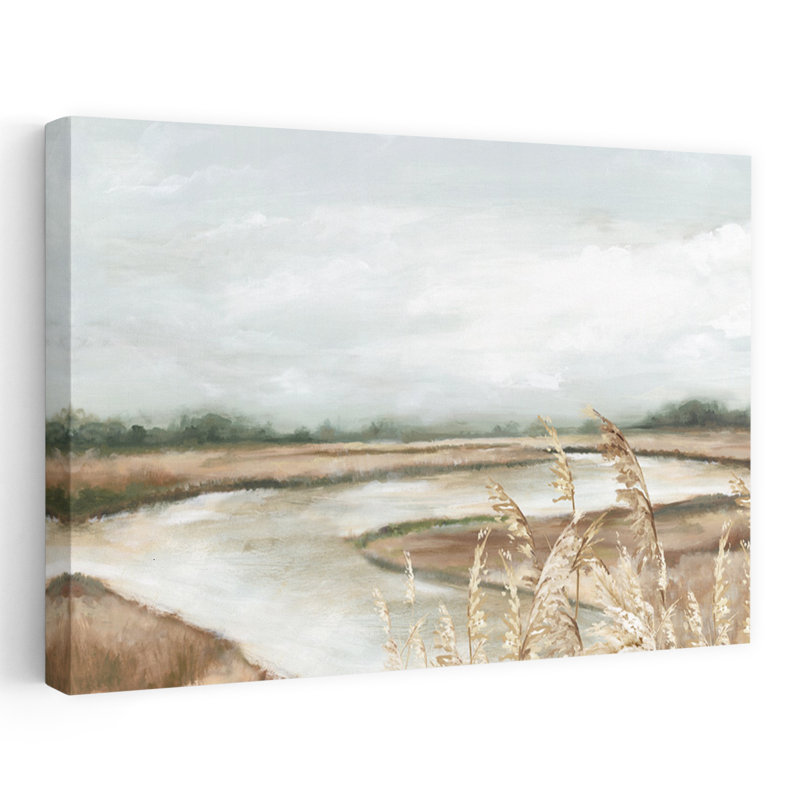 «Aimer mon amour», art abstrait de paysage serein tranquille, H 16 po x l 24 po