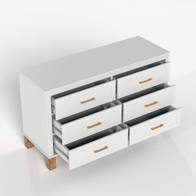 Commode double 6 tiroirs en blanc