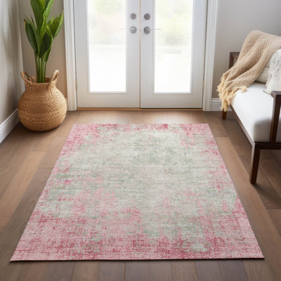 Tapis rectangulaire Aleighna avec envers antidérapant