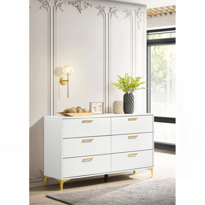 Commode rectangulaire à 6 tiroirs Karena