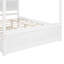 Lit plateforme double à baldaquin avec tête de lit et lit gigogne, lit en bois moderne, sans sommier