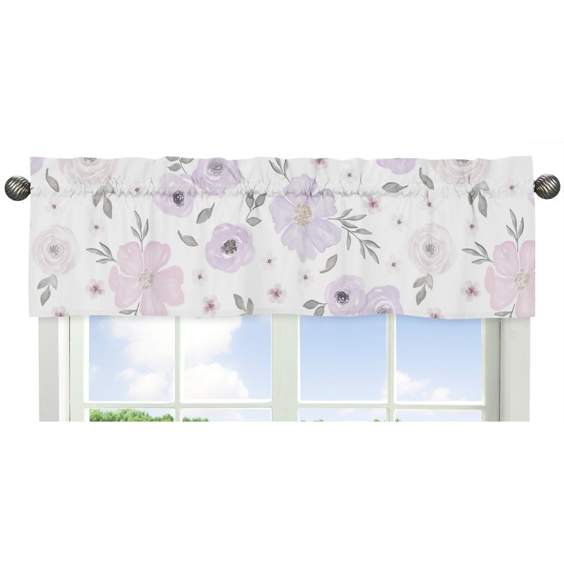 Cantonnière florale sur mesure 54 po, Lavande / mauve / rose