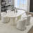 Linen Upholstered Barrel Chair Modern Dining Chair-532049097